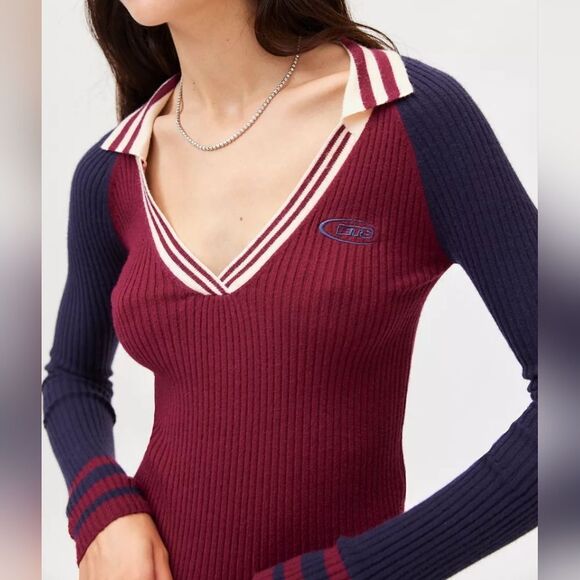 iets frans… Collared Ribbed preppy Sweater size xl - Picture 2 of 7